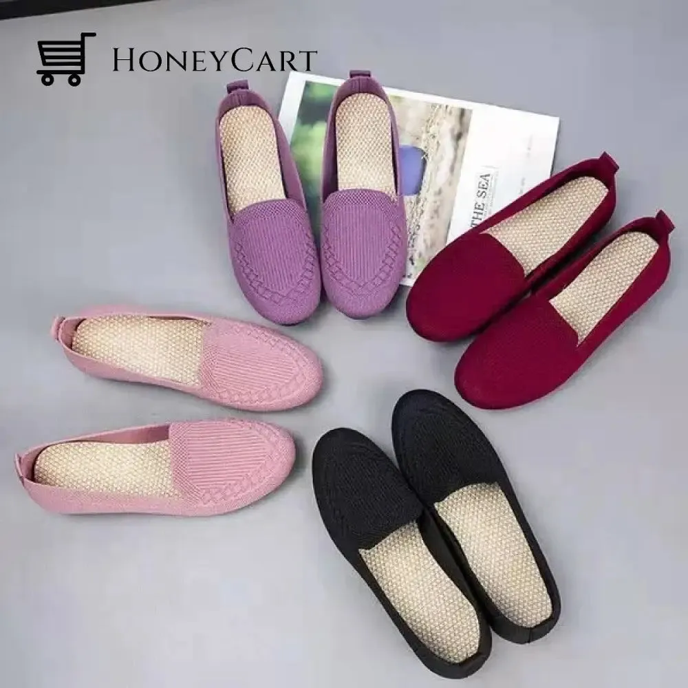 2022 Casual Shoes Womens Mesh Breathable Slip on Flat Shoes Ladies Loafers