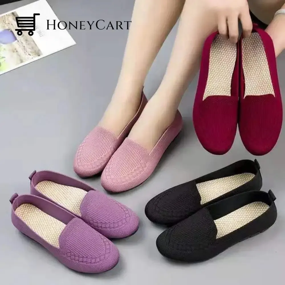 2022 Casual Shoes Womens Mesh Breathable Slip on Flat Shoes Ladies Loafers