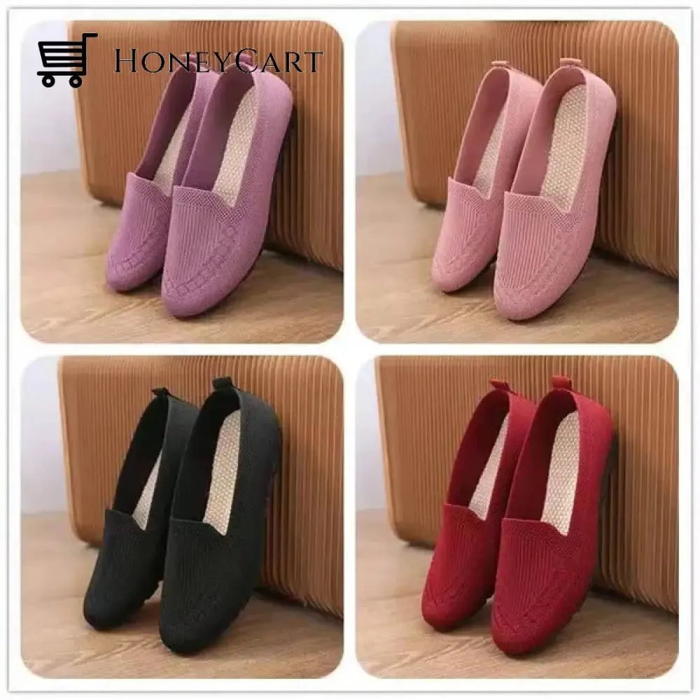 2022 Casual Shoes Womens Mesh Breathable Slip on Flat Shoes Ladies Loafers