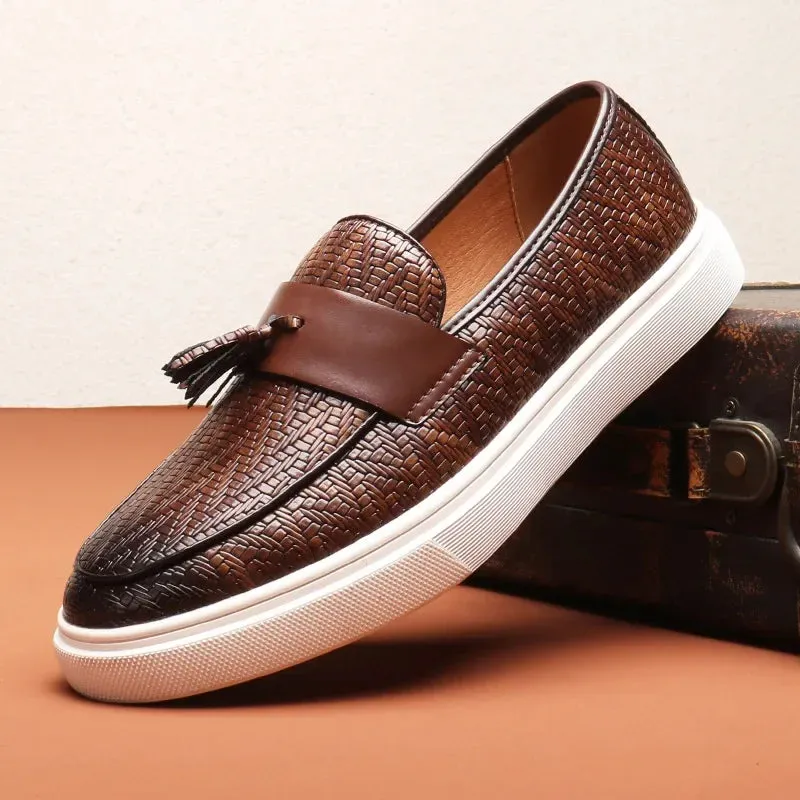 Aidase New Fashion Leather Men Party and Wedding Casual Loafers Italian Men's Dress Shoes Comfortable Breathable Men Shoes Big Size 46