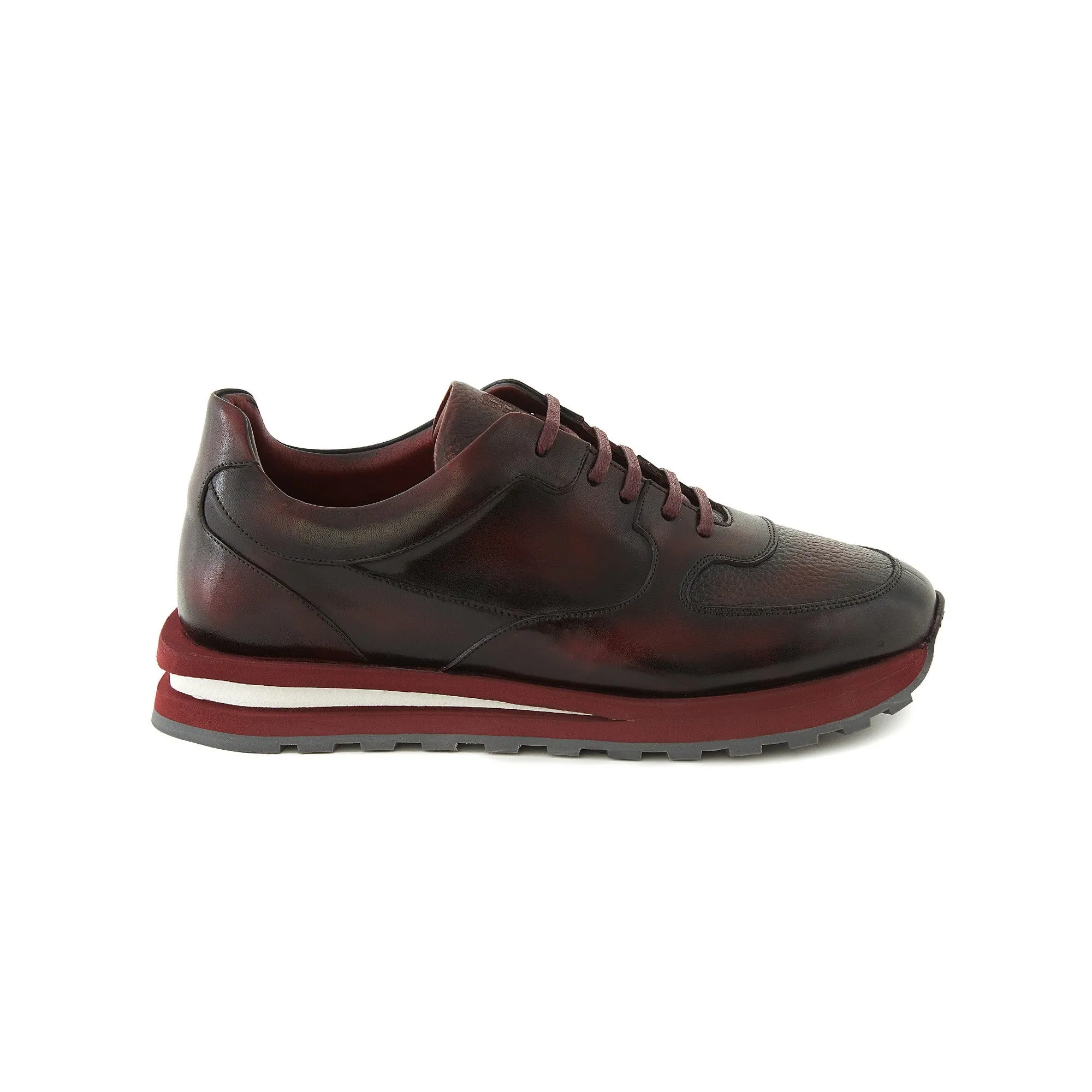 Men's Calf Leather Handmade Sneakers M8016