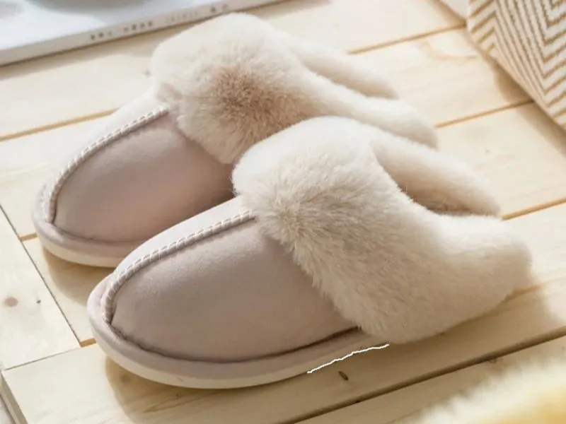 VENTACT Plus Plush Men Women Slipers Fashion Warm Non-Slip Female Shoes Home Indoor Fleece Waterproof Couples Shoes Slippers