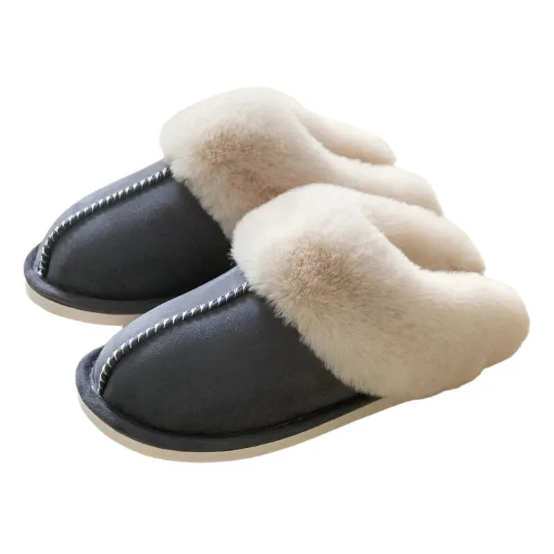 VENTACT Plus Plush Men Women Slipers Fashion Warm Non-Slip Female Shoes Home Indoor Fleece Waterproof Couples Shoes Slippers