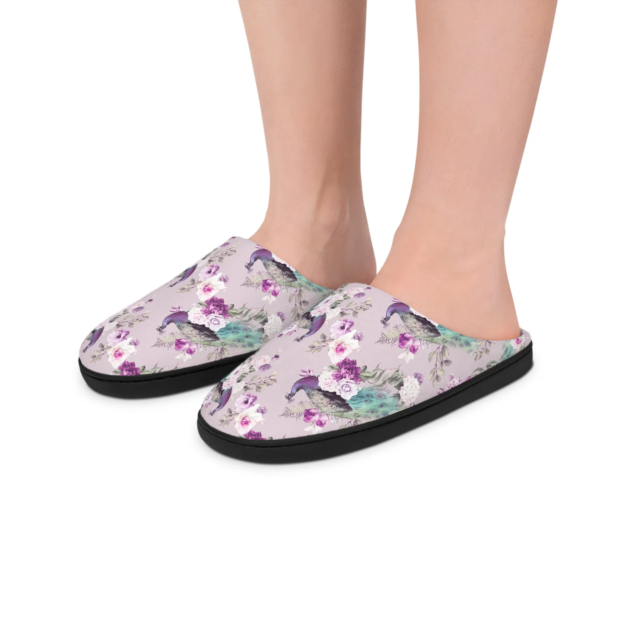 Women's Indoor Slippers - Peacock Light Botanicals Collection